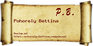 Pohorely Bettina névjegykártya